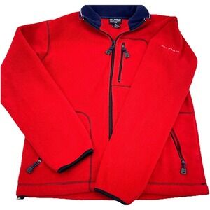 Vintage Ralph Lauren Jacket Men Large Red Blue Fleece Polo Jeans Y2K Full Zip